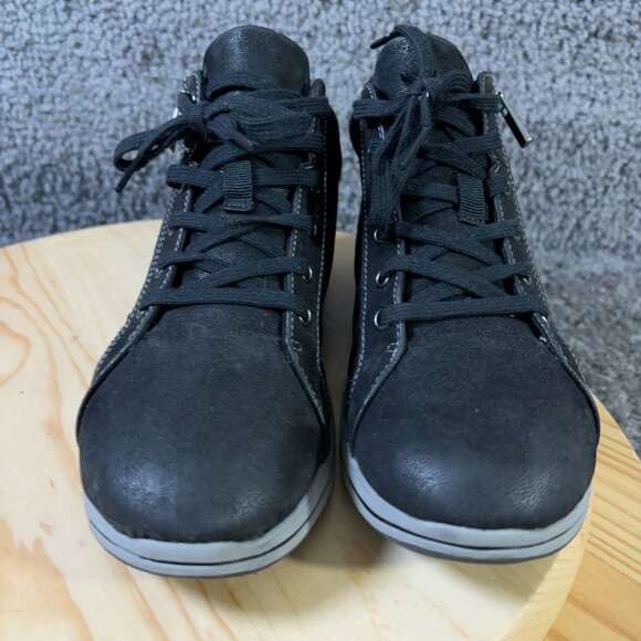 Clarks Cloudsteppers Breeze Glide Boots Womens Size 8 Black Nubuck Leather - Picture 2 of 8